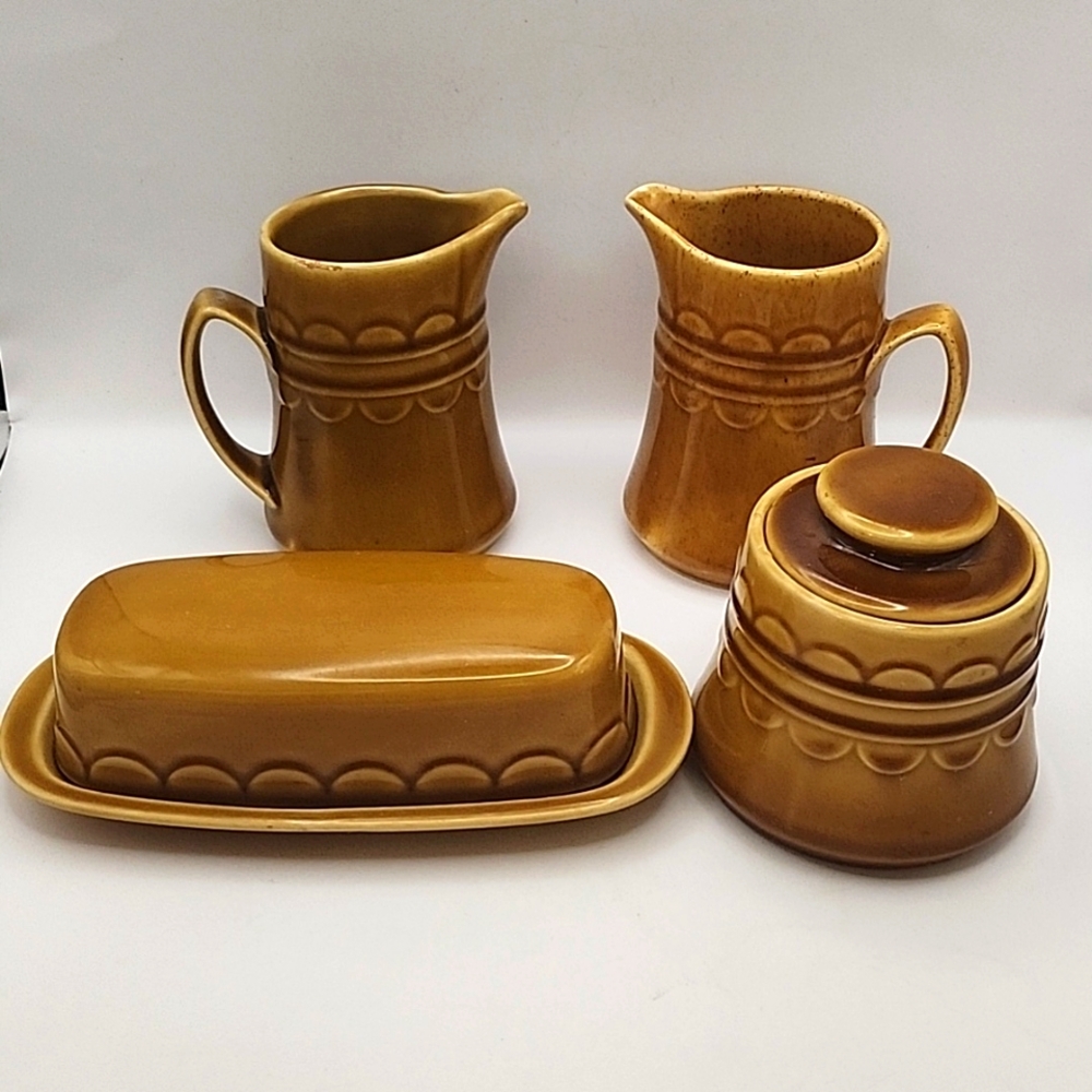Vintage Homer Laughlin Coventry Castilian Golden Harvest 4 Piece Set